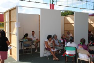 Sprechzimmer in der Umkleidekabine